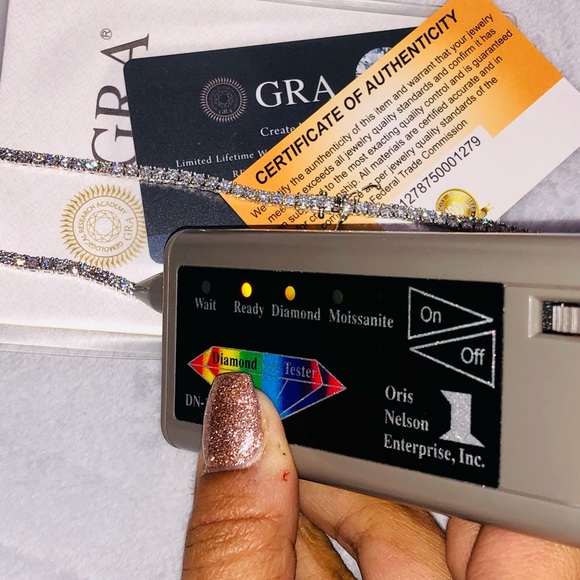GRA certified VVS D clarity Moissanite diamond tennis necklace PASS diamond test - Picture 5 of 9